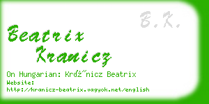 beatrix kranicz business card